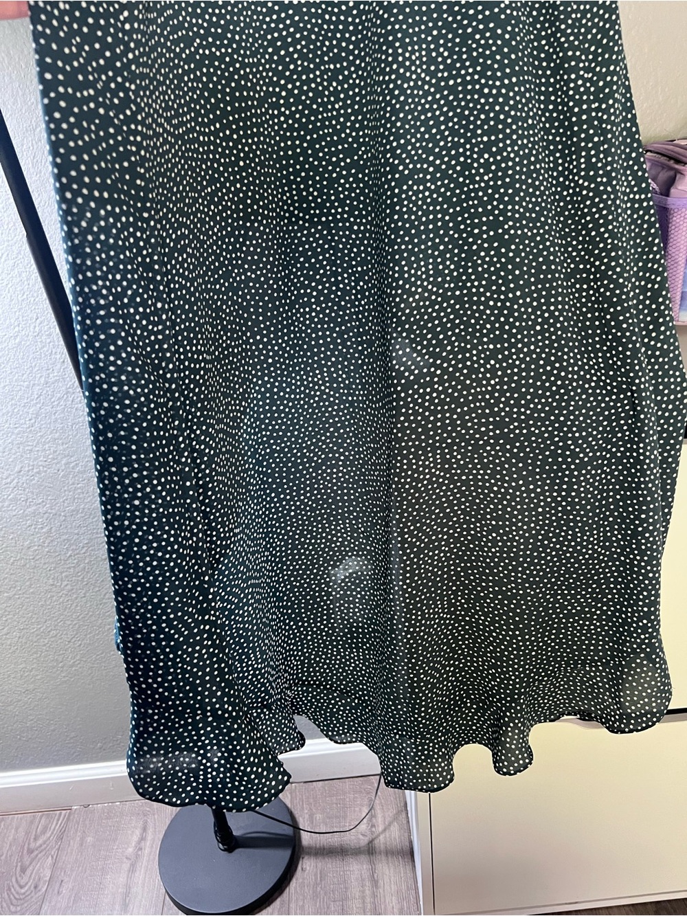 Lulus Women's Teal Polka Dot Wrap Maxi Dress - Picture 6 of 6
